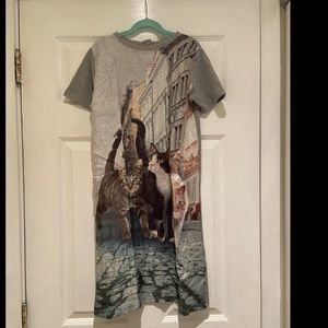 Girls Molo Dress with cat print